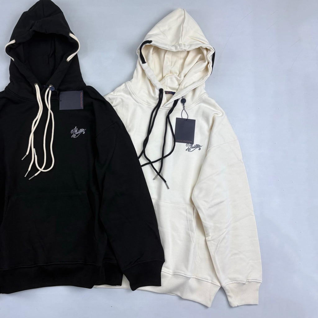 Louis Vuitton Men's And Women's Spring/Fall Fashion Casual Solid Color Cotton Knit Hoodie With Logo Embroidery Sweatshirt #78567