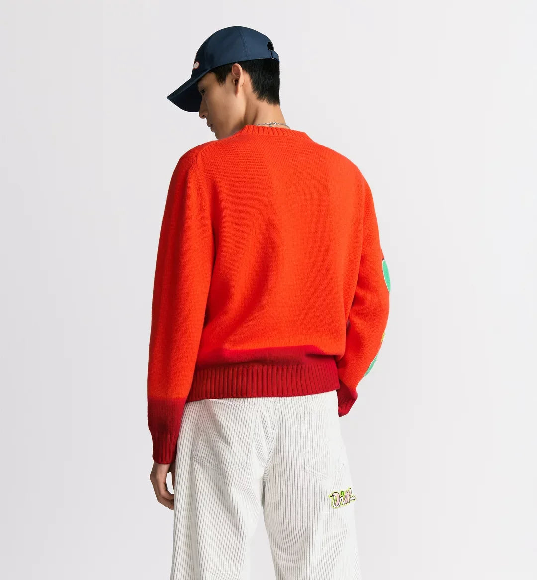 Dior Men's Dior And Kaws Sweater Spring. Fall And Winter Embroidered Crew Neck Gradient Long Sleeve Sweater #71836