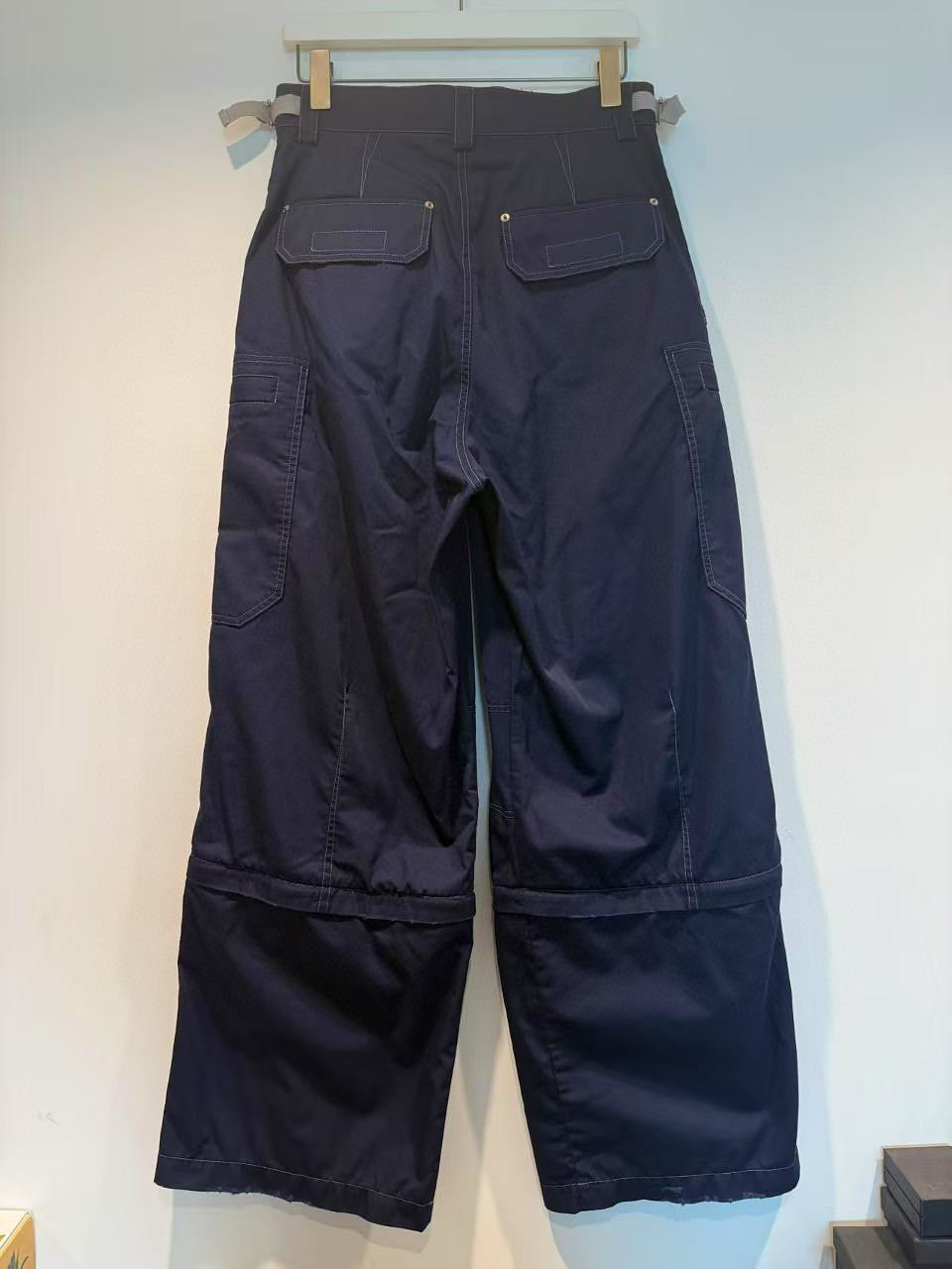 Balenciaga Men's Spring/Autumn Solid Colour Button Pocket Regular Fit Work Trousers Pants #77443