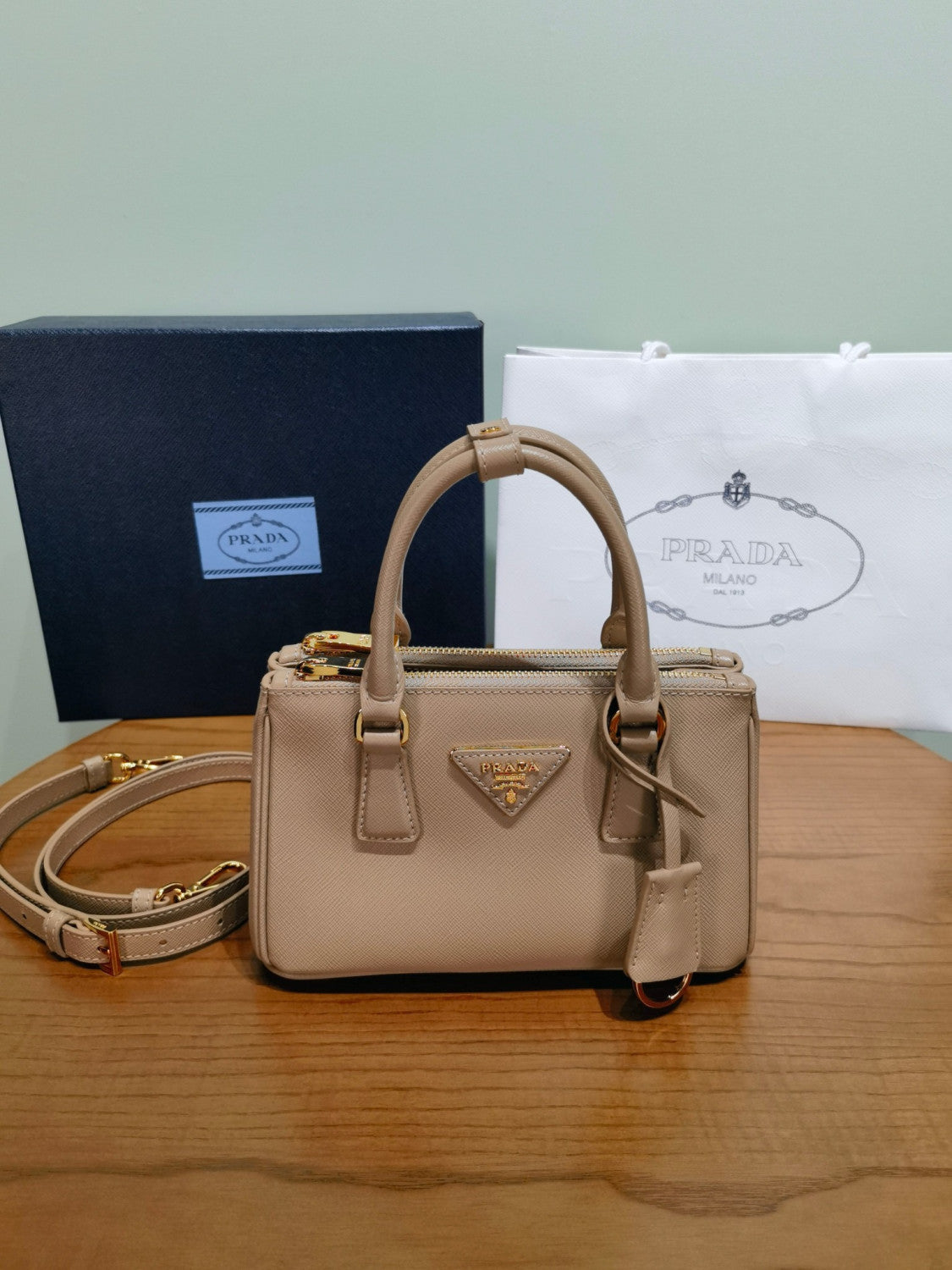Prada Caramel Prada Galleria Mini Saffiano Leather Bag #333995