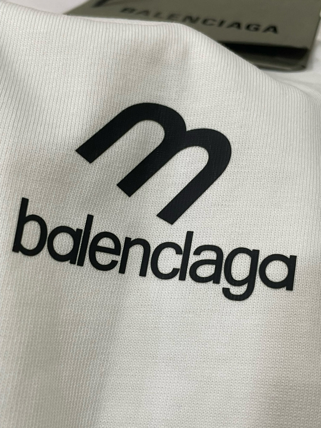 Balenciaga Men's Summer Black and White Cotton Round Neck Short Sleeve T-Shirt #97777