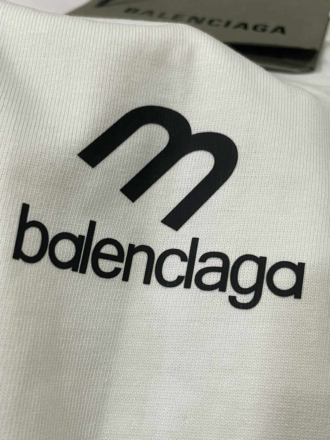 Balenciaga Men's Summer Black and White Cotton Round Neck Short Sleeve T-Shirt #97777