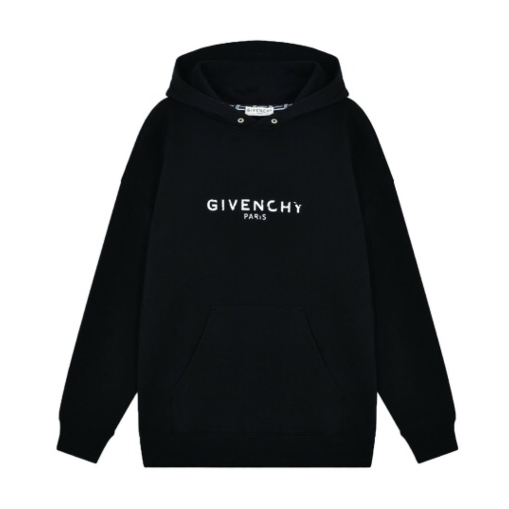 Givenchy Men's Spring Autumn Black Letter Logo Cotton Hooded Sweatshirt Pullover #97736