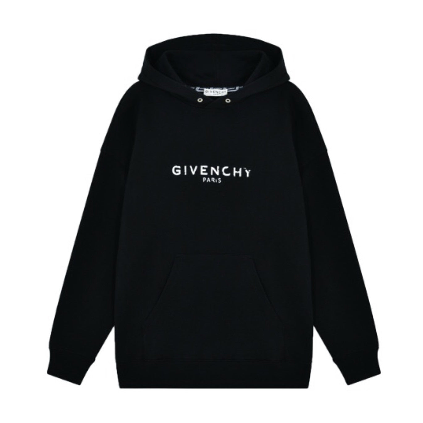 Givenchy Men's Spring Autumn Black Letter Logo Cotton Hooded Sweatshirt Pullover #97736