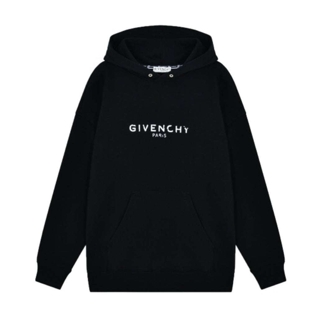 Givenchy Men's Spring Autumn Black Letter Logo Cotton Hooded Sweatshirt Pullover #97736