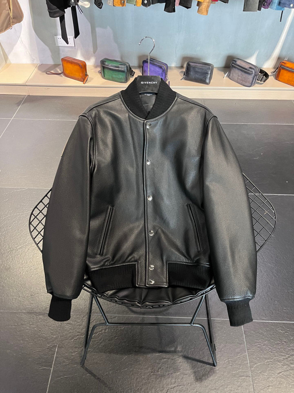 Givenchy Buttoned Leather Jacket #4674