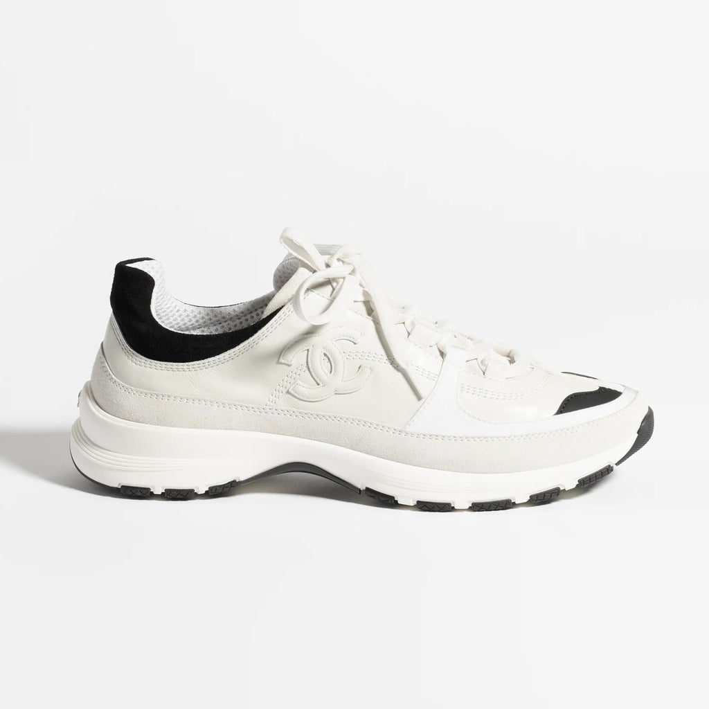 Chanel Women's Solid Color Round Toe Leather Low Top Lace-Up Sneakers Shoes #77692
