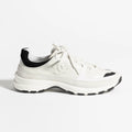 Chanel Women's Solid Color Round Toe Leather Low Top Lace-Up Sneakers Shoes #77692