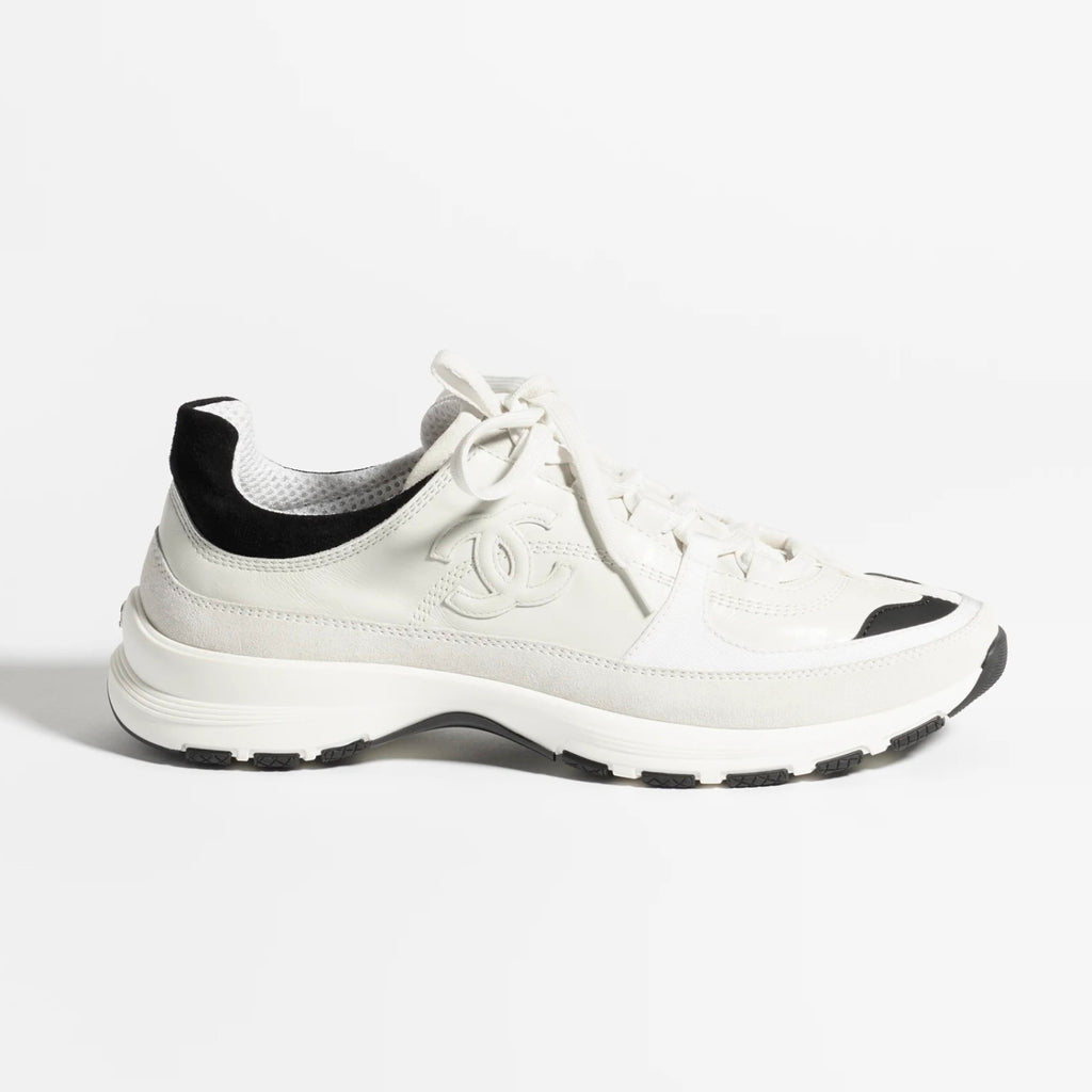 Chanel Women's Solid Color Round Toe Leather Low Top Lace-Up Sneakers Shoes #77692