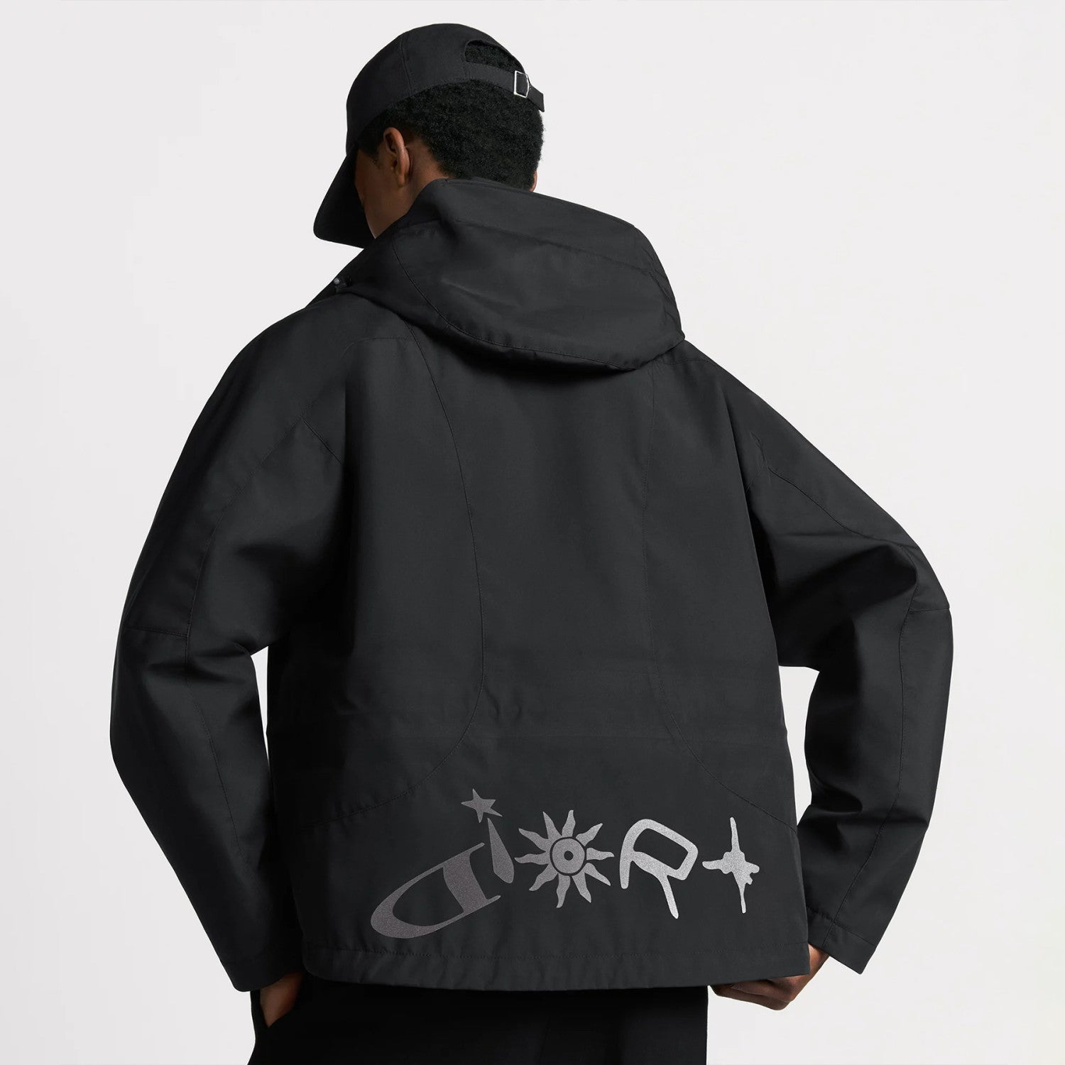 Dior And Lewis Hamilton Parker Coat Men's Fall And Winter Hooded Zipper Black Jacket Fashion Trend Logo Short Jacket #81418