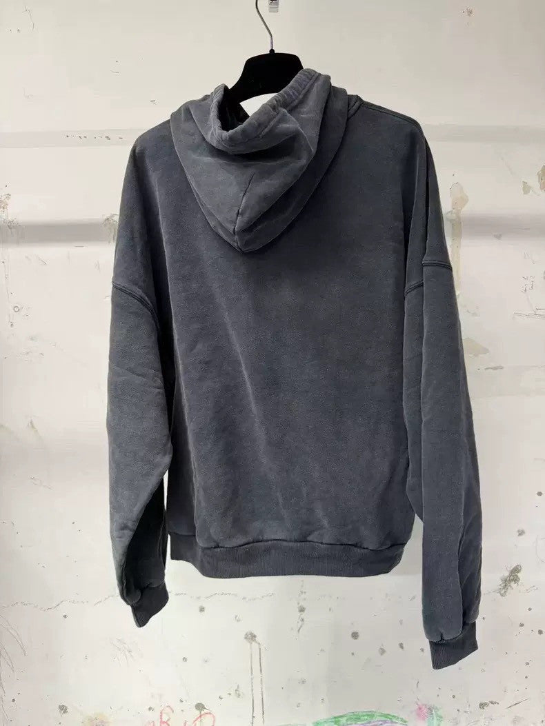 Balenciaga Men's BB Icon Stencil Hoodie Large Fit in Faded Black #333576