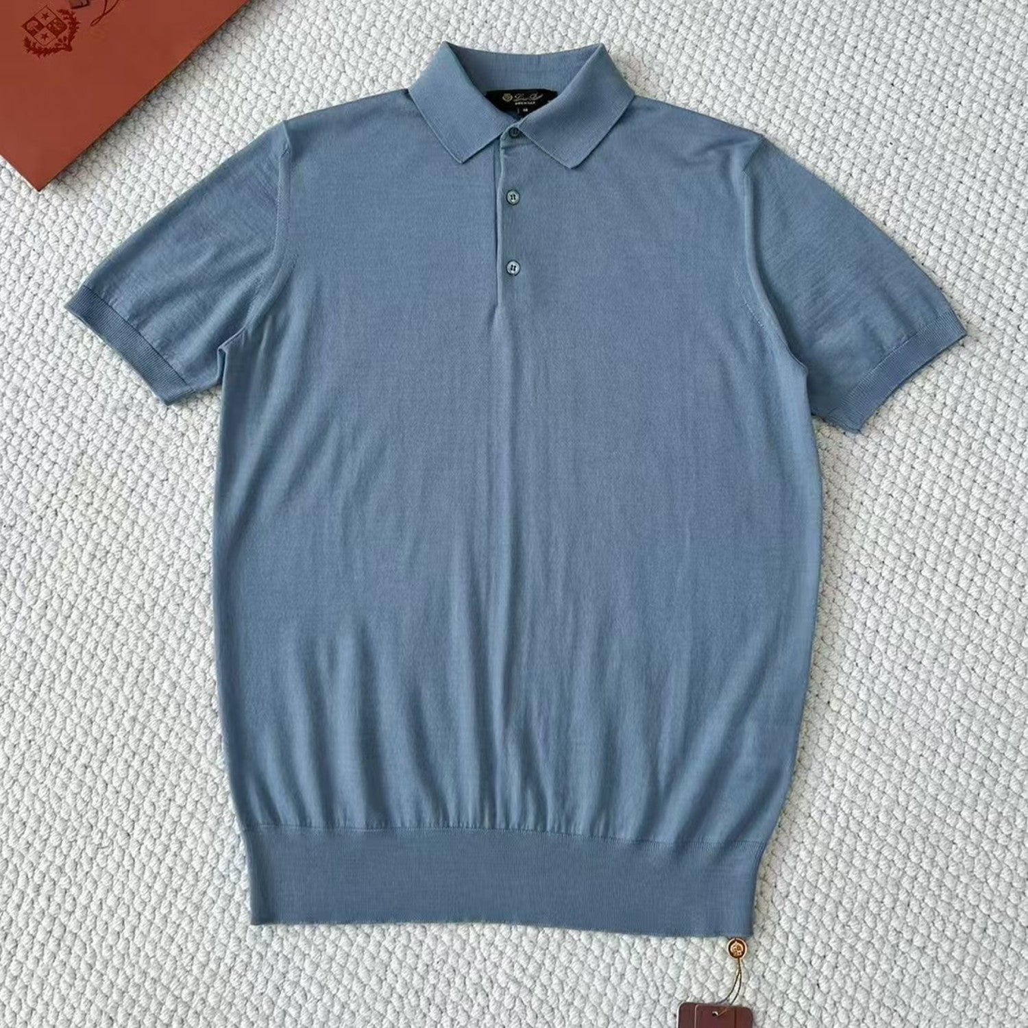 Loro Piana King's Gift® Men's Polo Shirt Spring Summer Fashion Casual Button Short Sleeve Top Knitted T-shirt Lapel Men's Clothes Ngvp #9957