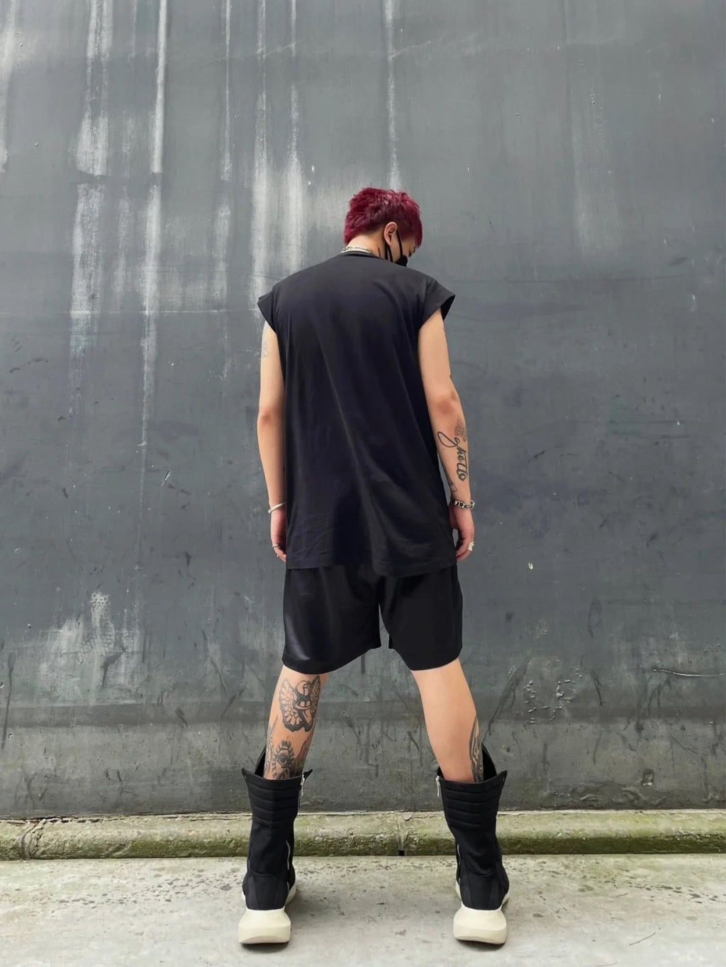Rick Owens DRKSHDW Men Women Summer Black Zipper Elastic Drawstring Casual Straight Fit Shorts Ngvp #8835
