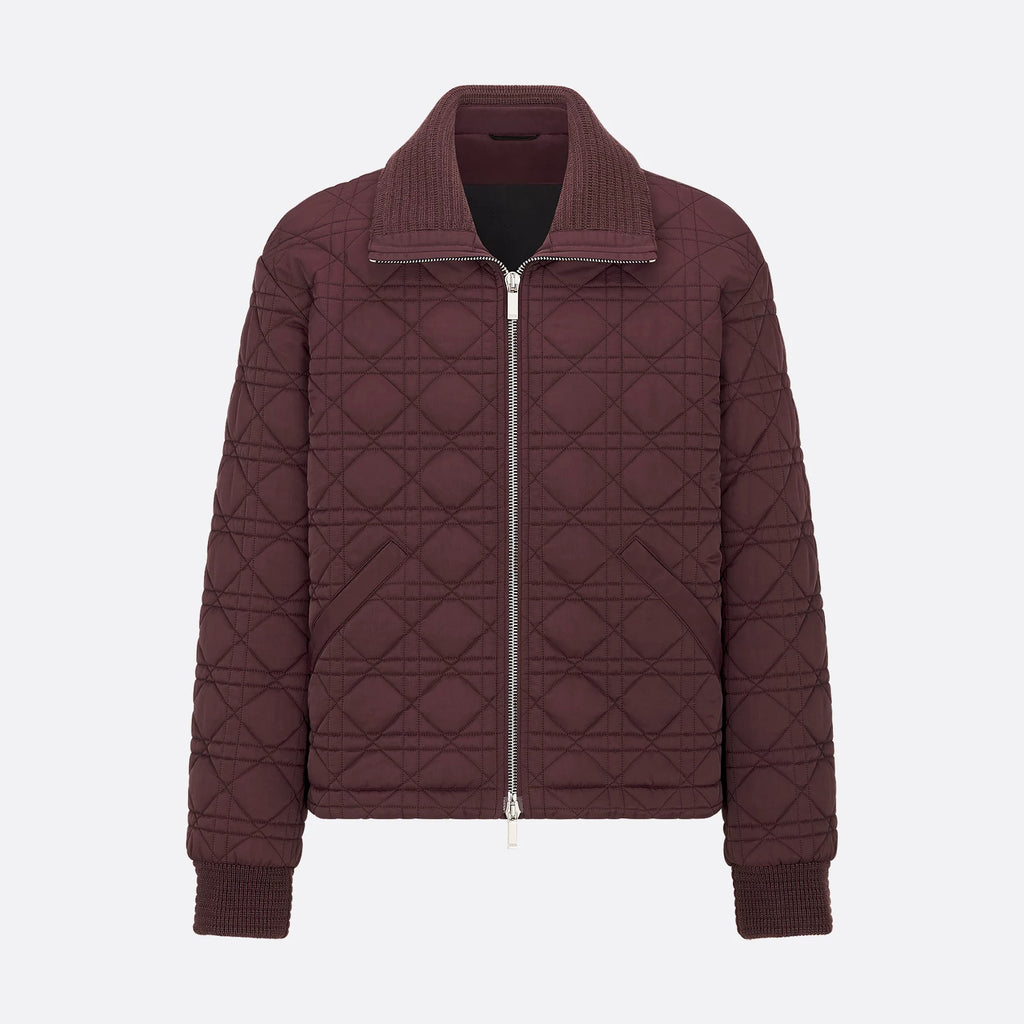 Dior Men's Autumn and Winter Solid Color Lapel Quilted Zipper Long Sleeve Jacket #74854