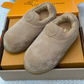 Louis Vuitton LV Yeti Slip On Men's And Women's Autumn/winter Printed Patchwork Round-toe Chunky Suede Fashionable Warm Boots Couples' Shoes #81454