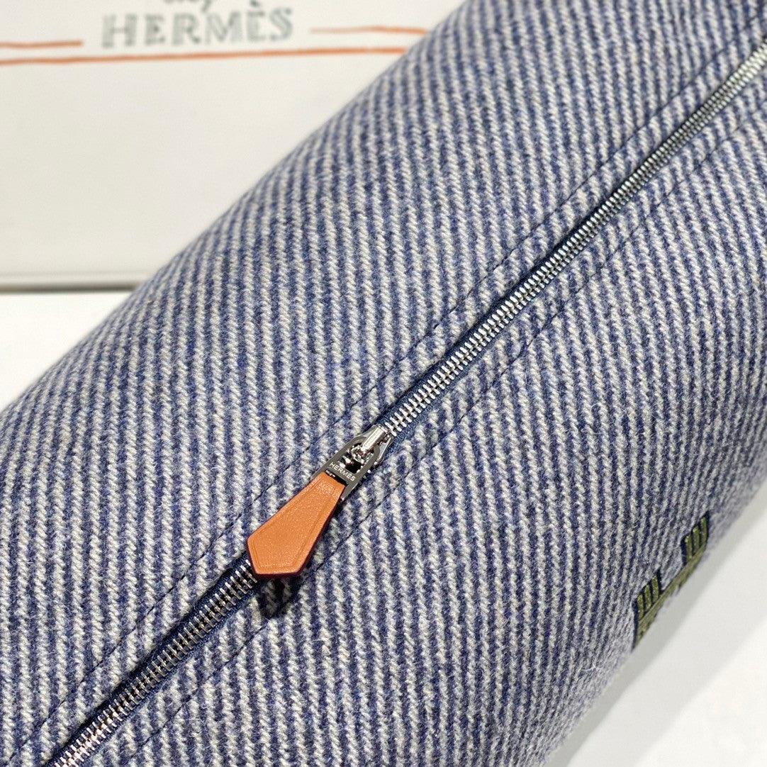 Hermes Classic Casual Color Block Canvas Tote Bag Makeup Bag Toiletry Bag Bags #78245