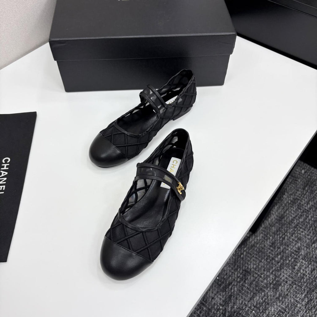 Chanel Coco Beach 25M Women's Summer Solid Colour Round Toe Velcro Flat Heel Mary Jane Shoes #76896