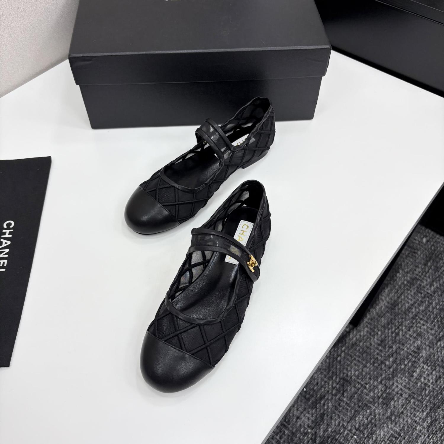 Chanel Coco Beach 25M Women's Summer Solid Colour Round Toe Velcro Flat Heel Mary Jane Shoes #76896