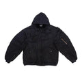 Balenciaga Men's Big Destruction Distressed Flight Suit Hooded Lamb collar zippered jacket #332593