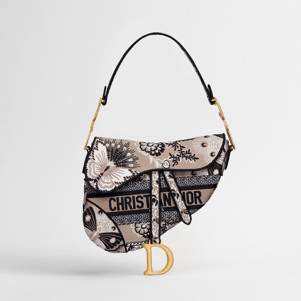 Dior Women's Saddle Bag Stirrup And D-ring Charm Multi-coloured Embroidered Butterfly Design Flap Saddle Bag Handbag And Shoulder Bags M0446CESE-M918 #197332