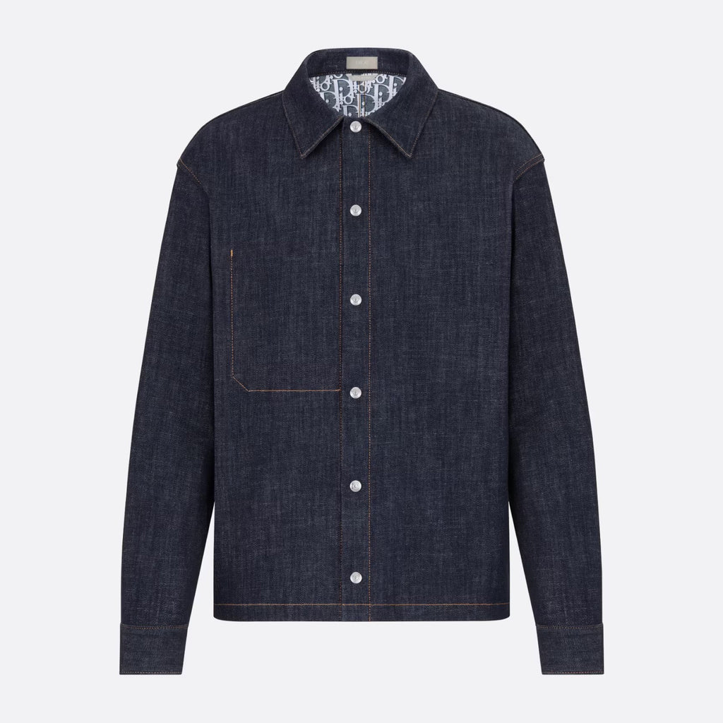 Dior Men's Spring and Autumn Printed Blend Long Sleeve Denim Shirt Jacket Slim Cropped Mid-Rise Jeans Pants Suit Set #97916