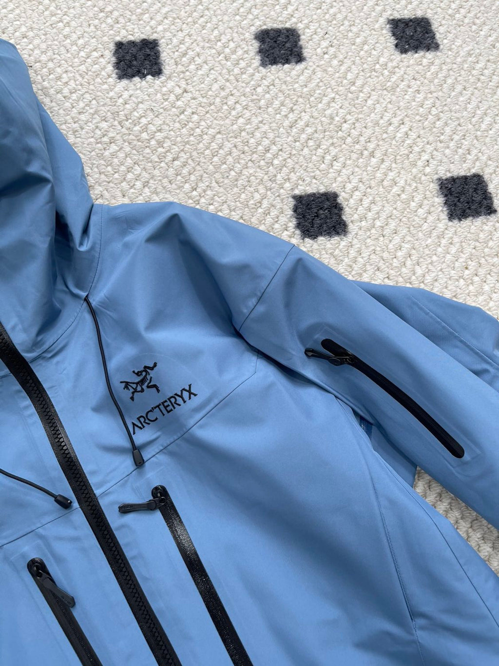 Arcteryx Autumn And Winter Solid Color Zipper Waterproof Windproof Long-Sleeved Hooded Jacket #73669