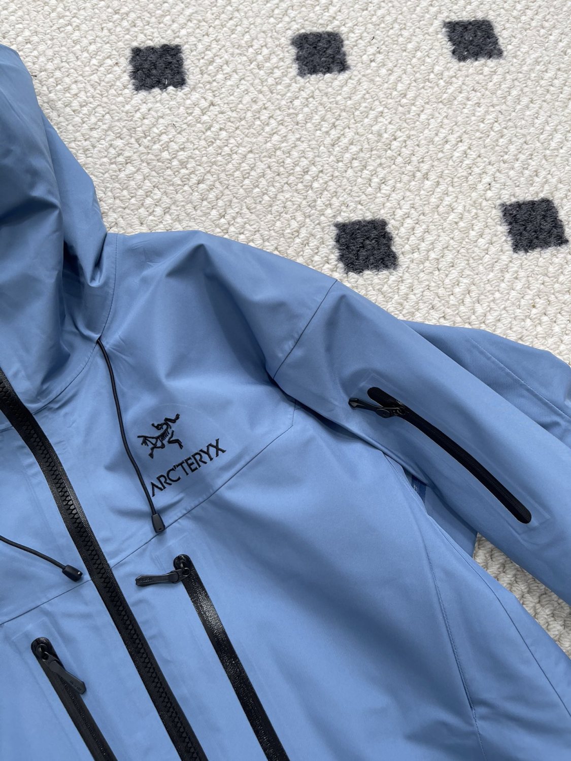 Arcteryx Autumn And Winter Solid Color Zipper Waterproof Windproof Long-Sleeved Hooded Jacket #73669