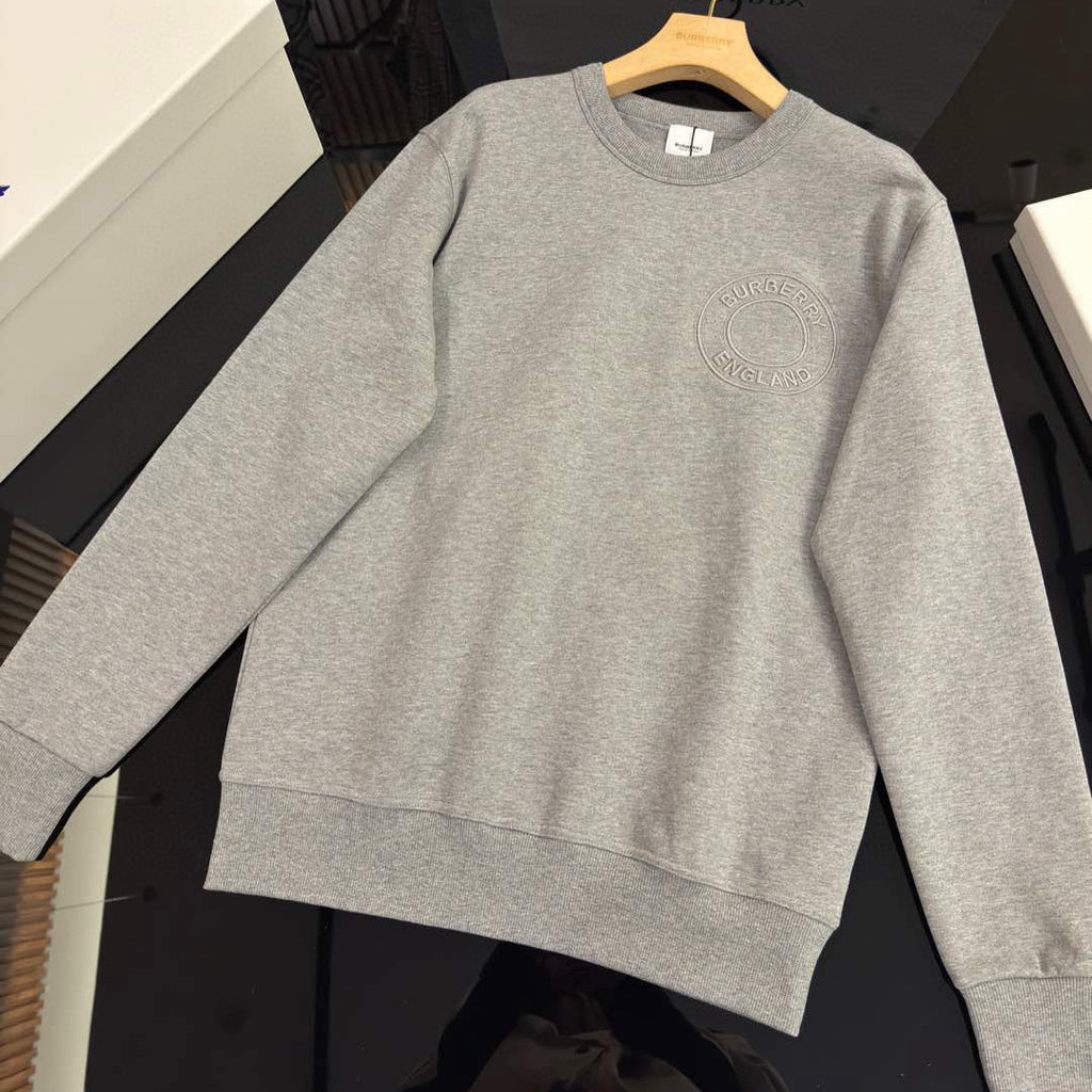 Burberry Men's Spring and Autumn Solid Color Letter Embroidery Casual Hooded Long Sleeve Sweatshirt Round Neck Pullover Sweatshirt Casual Lace-Up Pants Three Piece Set #74872