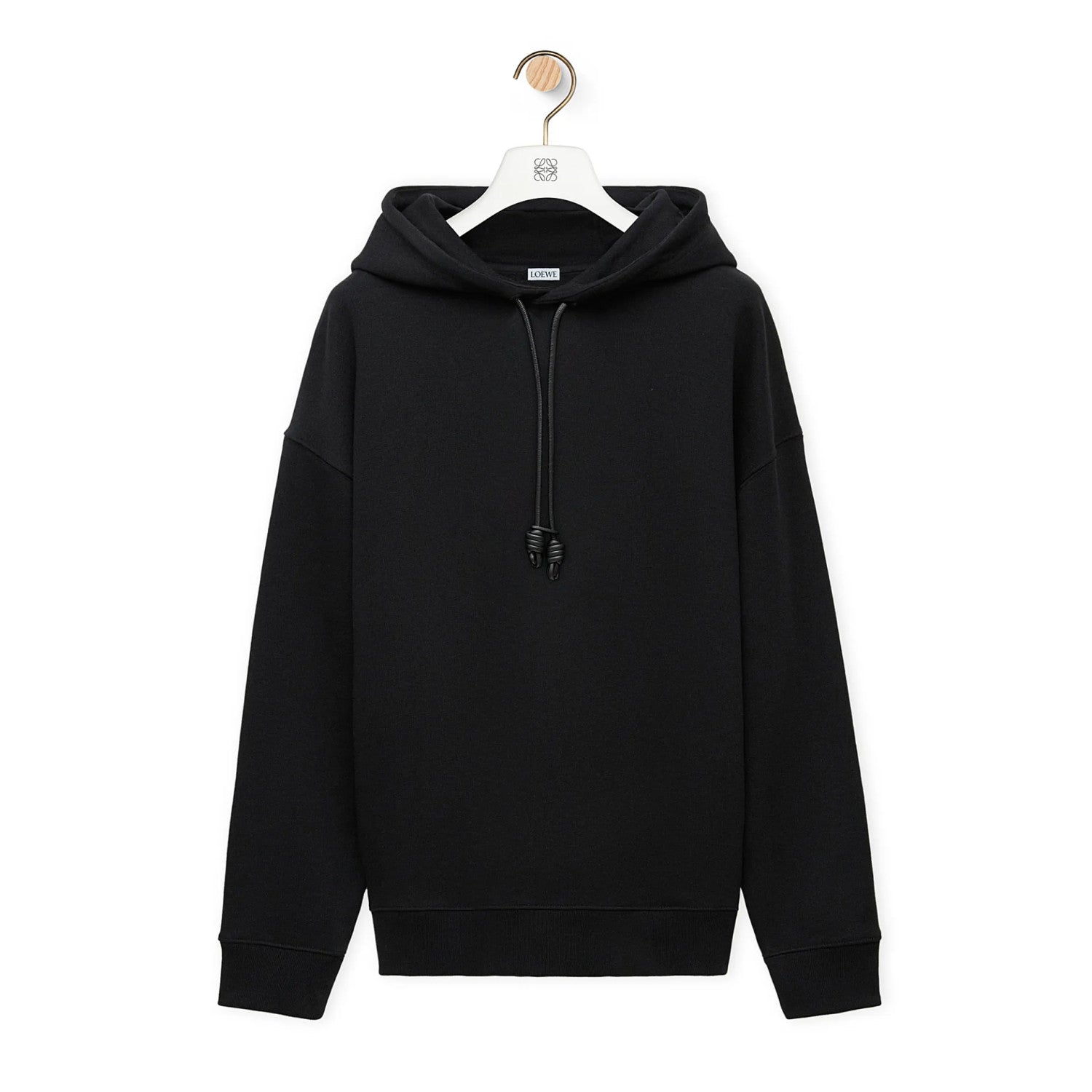 Loewe Men's Logo Embroidery Spring And Autumn Cotton Loose Solid Color Long Sleeve Pullover Hooded Drawstring Sweatshirt  #71813
