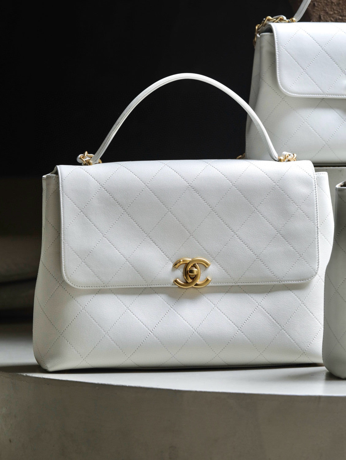 Chanel Women's Fashion Classic Solid Color Diamond Quilted Handle Top Closure Briefcase Chain Bag Bags #78965