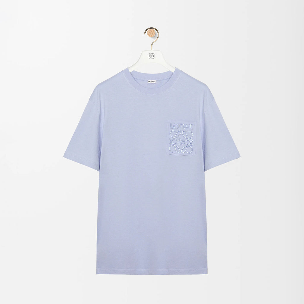 Loewe Men's Summer Solid Colour Embroidered Logo Print Round Neck Cotton Short Sleeve T-Shirt #76819