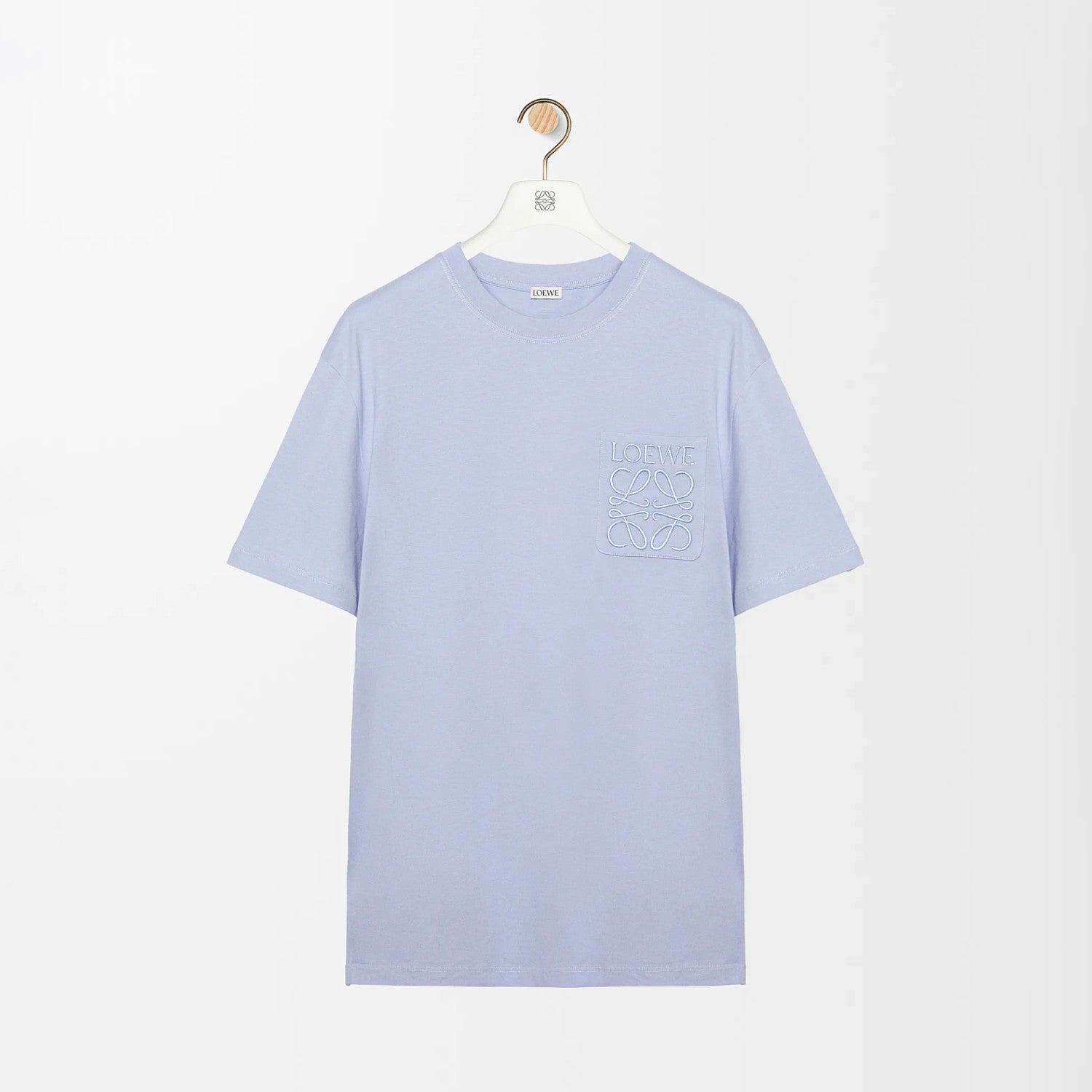 Loewe Men's Summer Solid Colour Embroidered Logo Print Round Neck Cotton Short Sleeve T-Shirt #76819