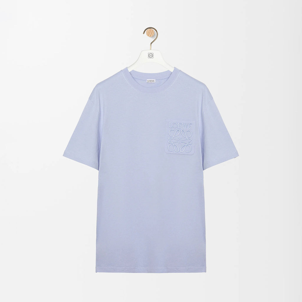 Loewe Men's Summer Solid Colour Embroidered Logo Print Round Neck Cotton Short Sleeve T-Shirt #76819