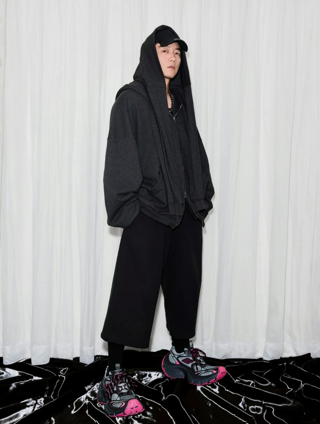 Balenciaga Men's Women's Spring And Autumn Cotton UNITY Sports Icon Incognito Zipper Patchwork Loose Long Sleeve Hoodie Sweatshirt Ngvp #9197