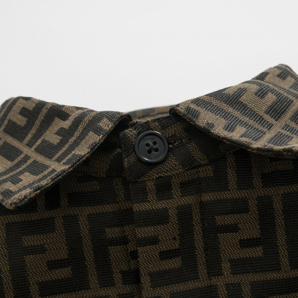 Fendi Men's Autumn Logo Printed Single Breasted Lapel Jacket #97492