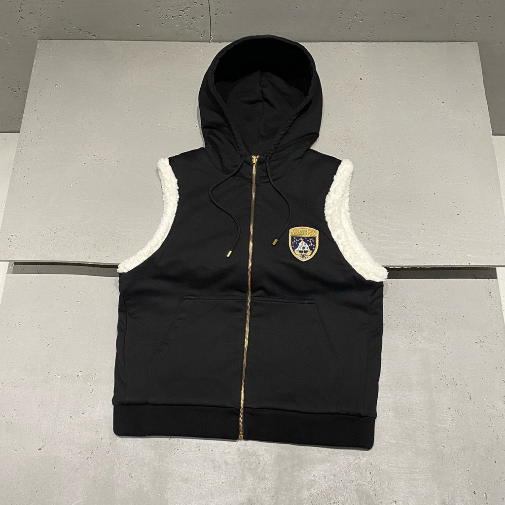 Louis Vuitton Men's And Women's Fall/winter Casual Fashion Hooded Zipper Jacket  Reversible Sleeveless Vest With Shield Logo And Fleece Lined Vest Jacket #79261