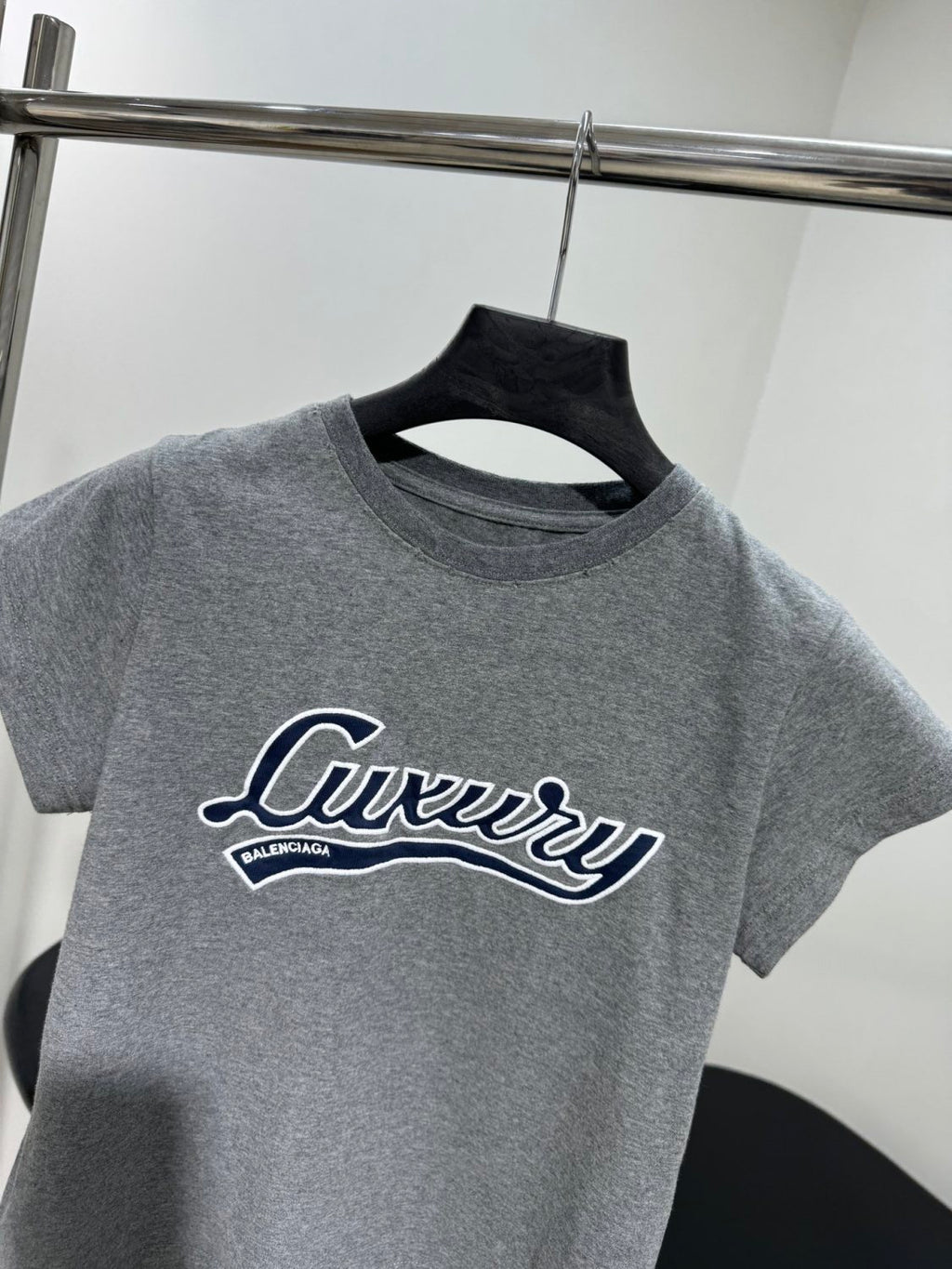Balenciaga Men's and Women's Summer Fashion Casual Crew Neck Script Oversized Printed Short-Sleeve T-Shirt #78522