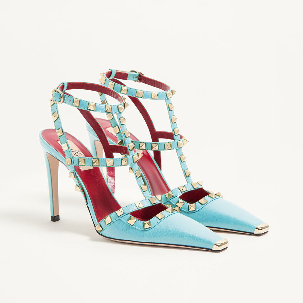 Valentino Rockstud Kidskin Pumps 100mm for Woman #385071