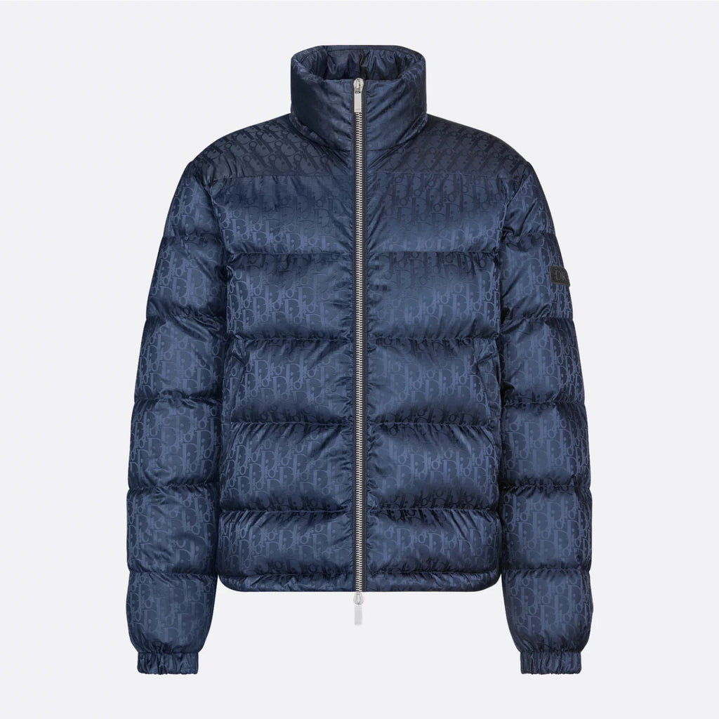 Dior Men's Winter Solid Color Logo Full Print Zipper Collar Down Long Sleeve Puffer Down Jacket #73421