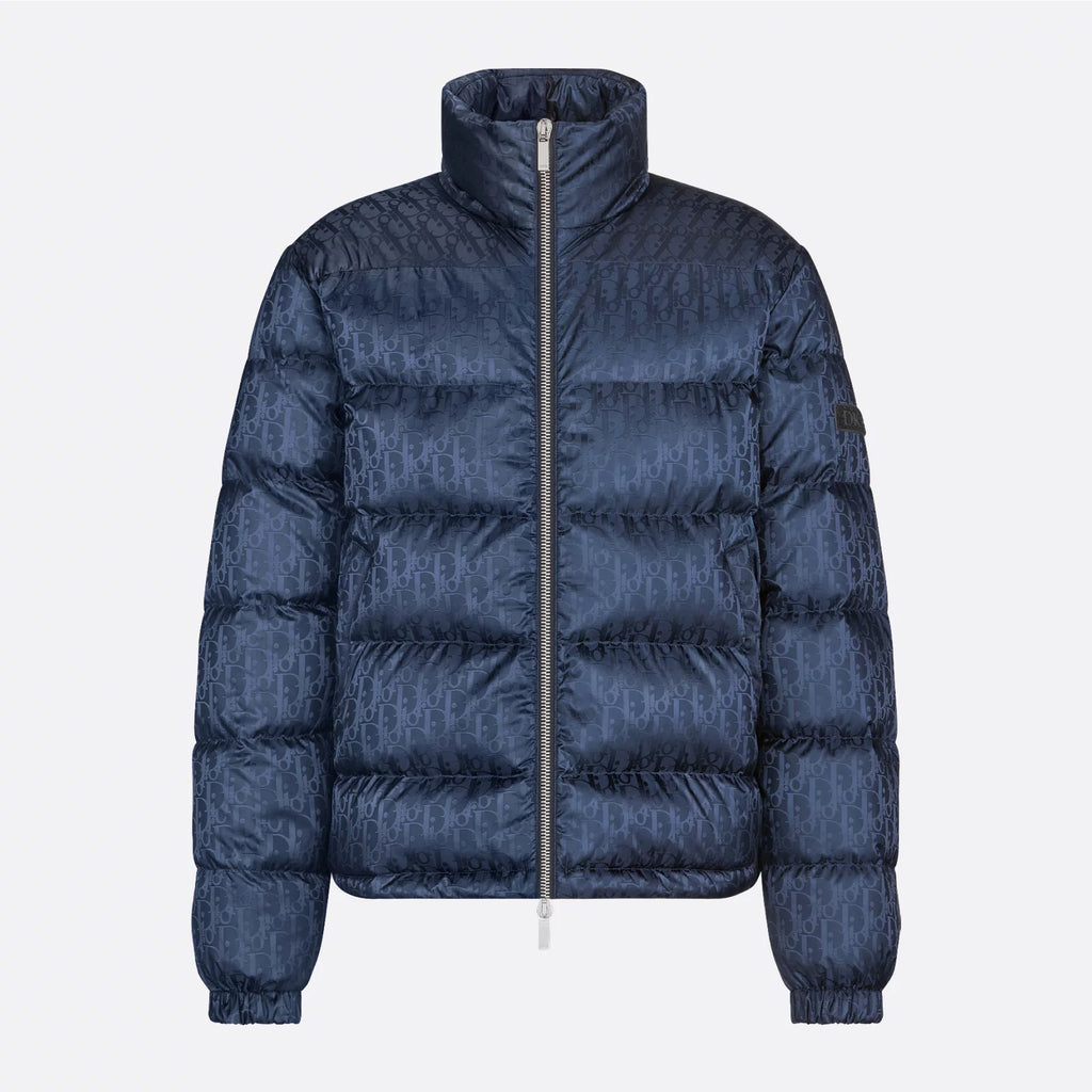 Dior Men's Winter Solid Color Logo Full Print Zipper Collar Down Long Sleeve Puffer Down Jacket #73421