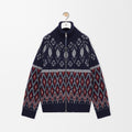 LOEWE Zip-up cardigan wool Blue #335456