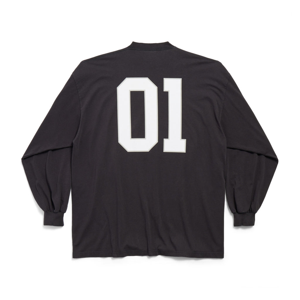 Balenciaga Men's Summer Letter Logo Print Round Neck Regular Fit Long Sleeve T-Shirt #74596