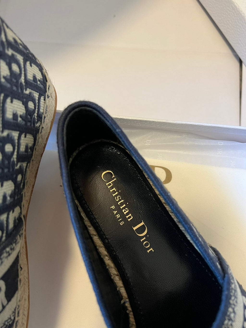 Dior Granville Women's Alphabet Printed Comfortable Knitted Straw Shoes Casual Single Shoes #76298