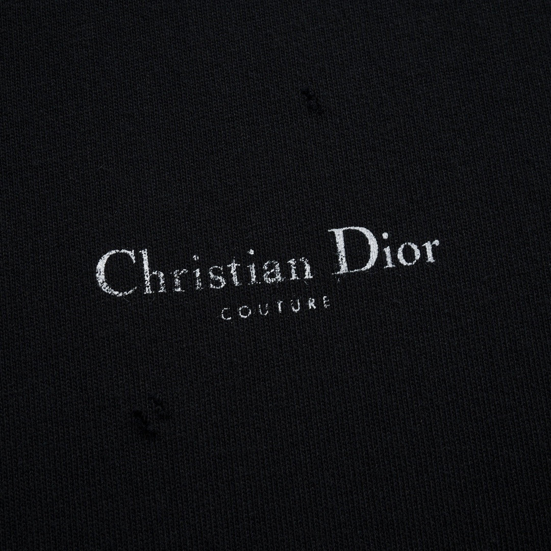 Dior Couture Relaxed-Fit T-Shirt Torn Short Sleeve Solid Colour #96329