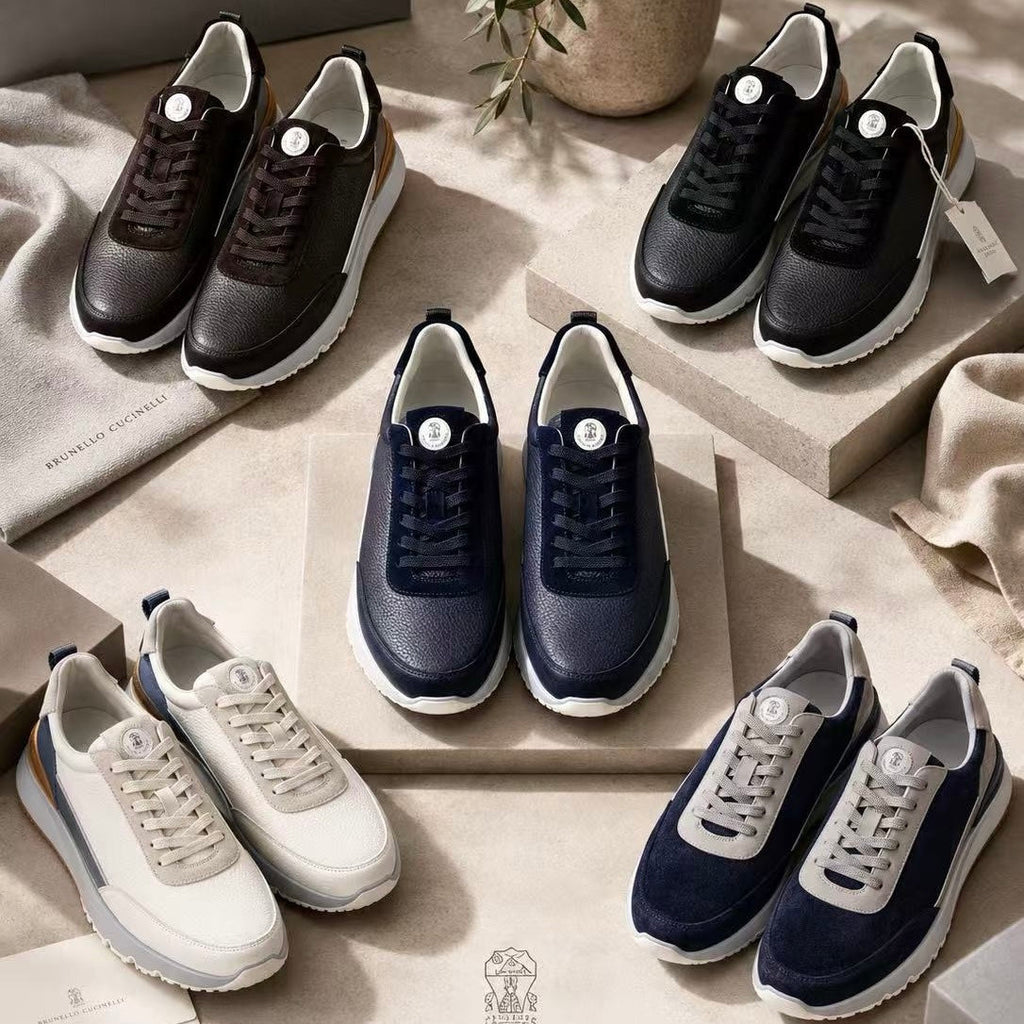 Brunello Cucinelli Men's Leather Sneakers #387382
