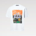 Louis Vuitton Men's Summer High Street Rhinestone Printed Solid Color Round Neck Cotton Straight Short Sleeve T-Shirt #81481