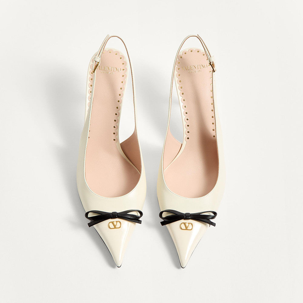 Valentino Bepointy Slingback Pump In Patent Leather And Kidskin 80MM #334525