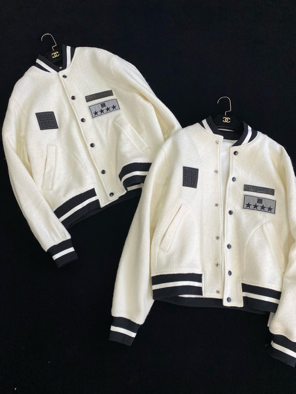 Givenchy Men's Fall/Winter Black and White Patchwork Casentino Wool Single Breasted Jacket #97953