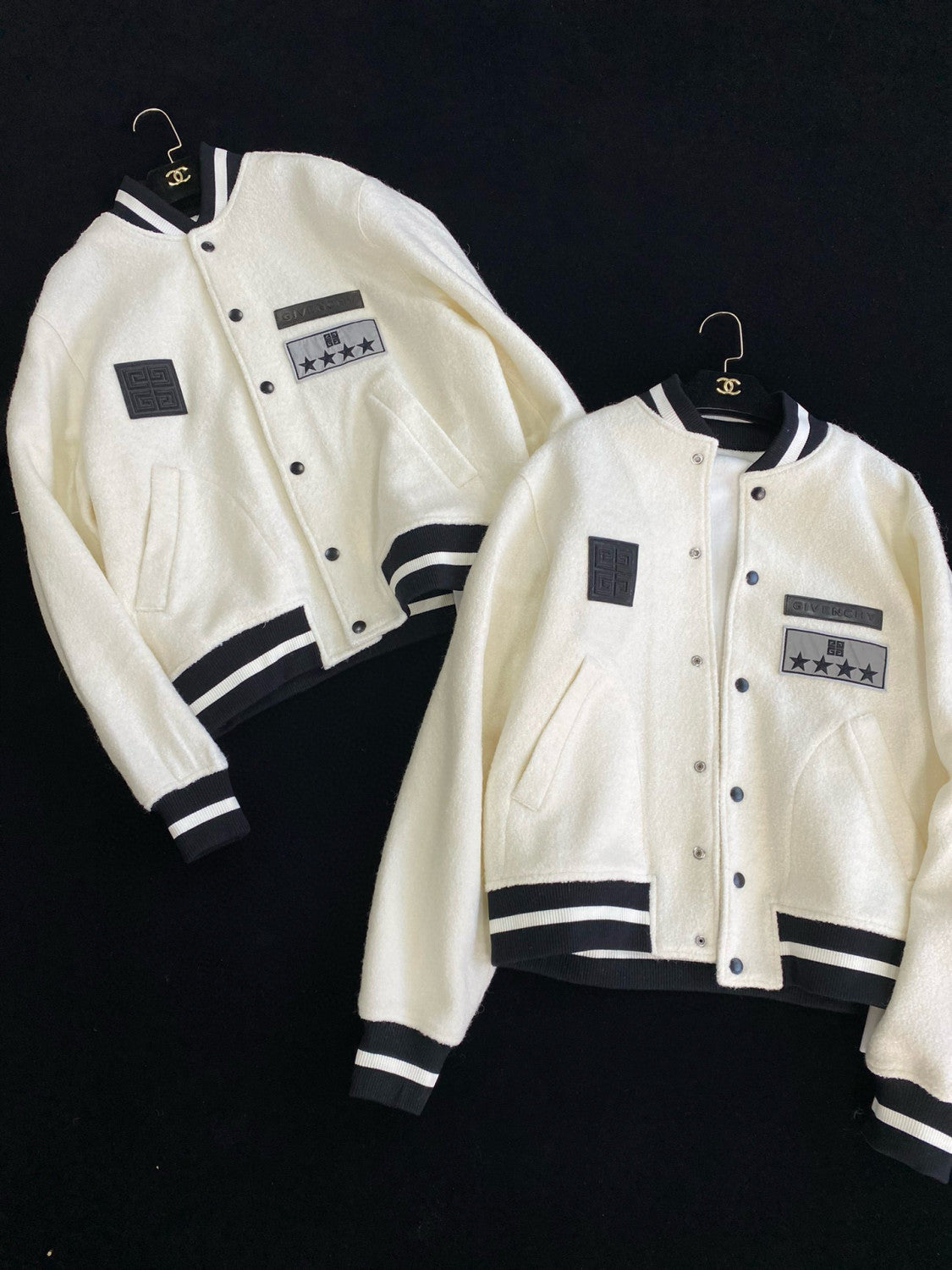 Givenchy Men's Fall/Winter Black and White Patchwork Casentino Wool Single Breasted Jacket #97953