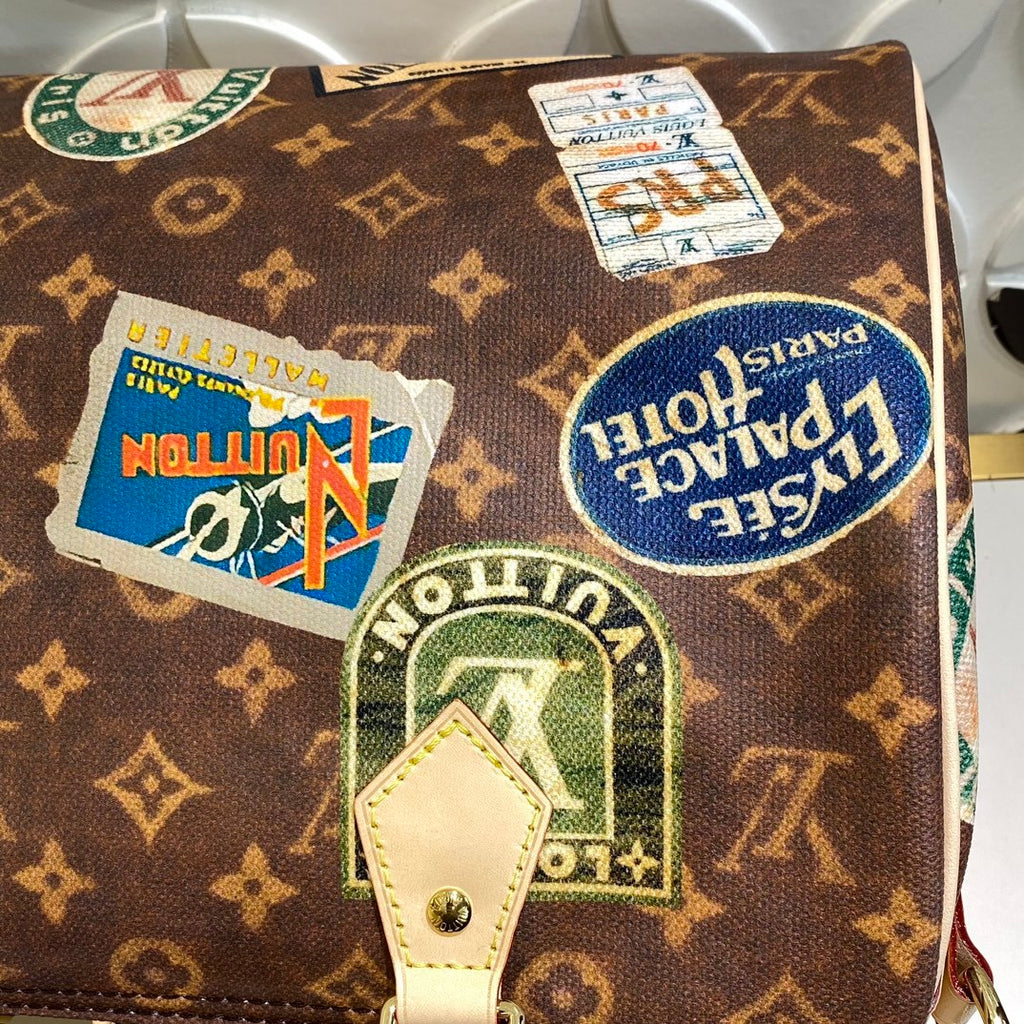 Louis Vuitton Speedy Bandoulière 30 Women's Flight Mode Vintage Iconic Monogrammed Coated Canvas Shoulder Crossbody Tote Bag Bags #75371